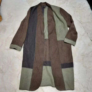 Mercer & Madison Size M 100% Wool Open Cardigan Sweater Patchwork Boho Hippie